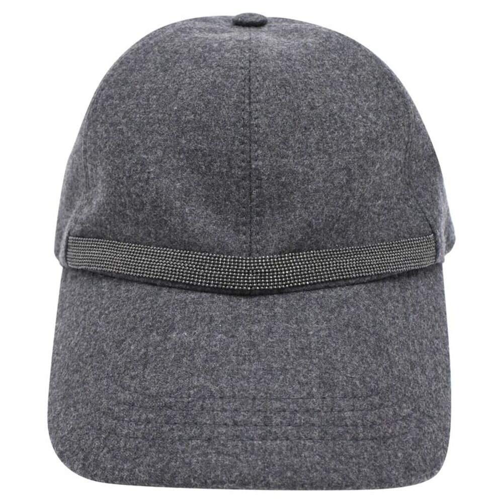 Brunello Cucinelli Flannel Baseball Cap in Grey Wool